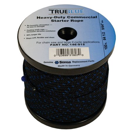 STENS Starter For High Tensile Strength 100' Rope 146-915 #4 1/2 Solid Braid; 146-915 146-915